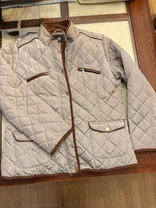 Parka mujer beige acolchada