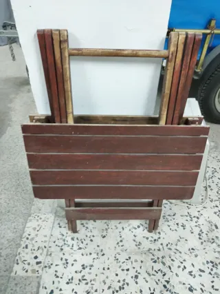 Mesa plegable madera exterior