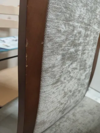 Lote 4 sillas comedor madera maciza tapizadas