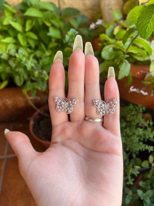 Pendientes de plata y moissanitas