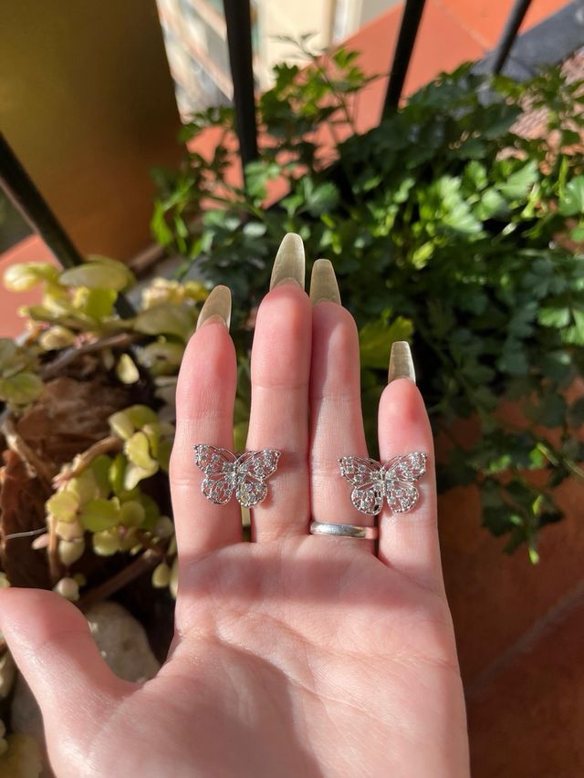 Pendientes de plata y moissanitas