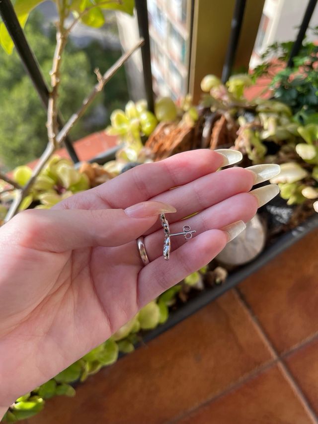 Pendientes de plata y moissanitas