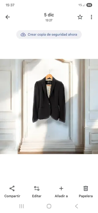 Americana Zara Collection Mujer Negra