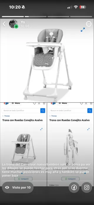 Mecedora, trona y cuna para bebé