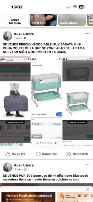 Mecedora, trona y cuna para bebé