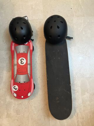 2 Patinetes y 2 Cascos Negros