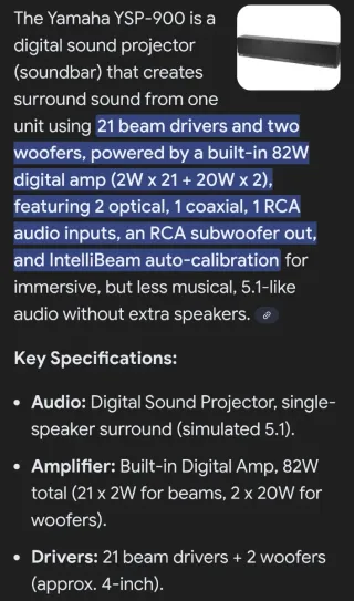 Barra de Sonido Yamaha YST-900