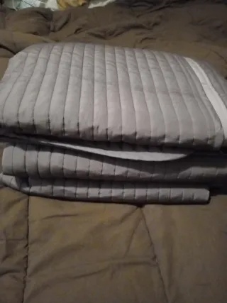 Edredón Colcha Grande Gris/Marrón