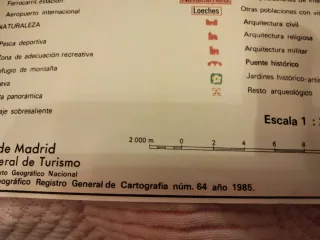 Mapa Comunidad de Madrid 1985 Rutas Turísticas