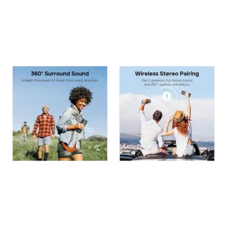 Altavoz Tribit resistente al agua negro