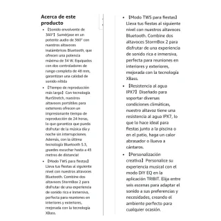 Altavoz Tribit resistente al agua negro