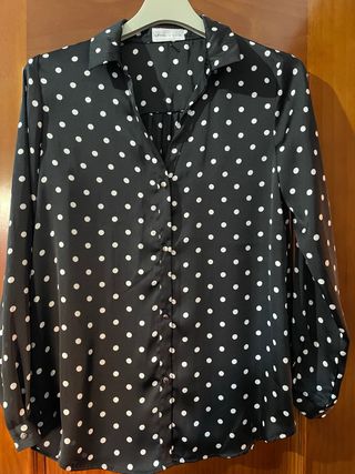 Camisa de lunares Lefties negra y blanca
