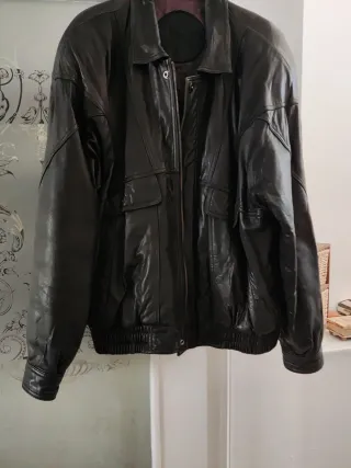 Chaqueta Cuero Negra Caballero 3XL