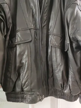 Chaqueta Cuero Negra Caballero 3XL