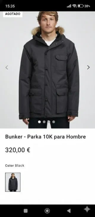 Parka Billabong Adventure Negra Impermeable