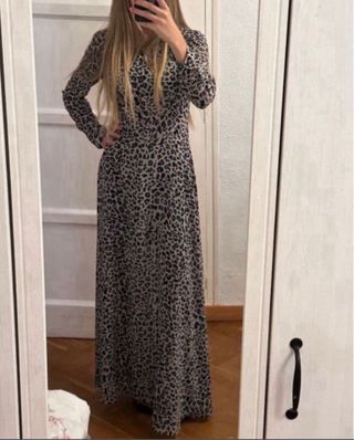 Vestido largo navidad fiesta leopardo Befree / S