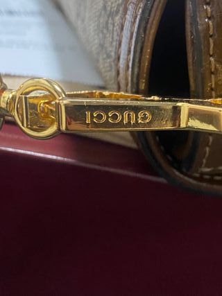 Borsa Gucci a tracolla beige e marrone