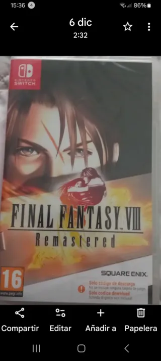Final Fantasy VIII Remastered Nintendo Switch