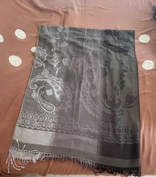 Pañuelo 100% Cachemira Gris y Negro