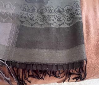 Pañuelo 100% Cachemira Gris y Negro