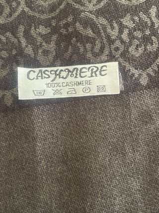 Pañuelo 100% Cachemira Gris y Negro