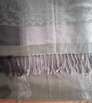 Pañuelo 100% Cachemira Gris y Negro