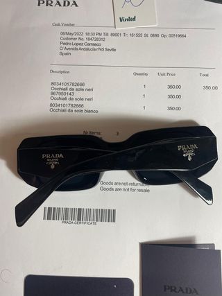 Gafas de sol Prada Negras Originales