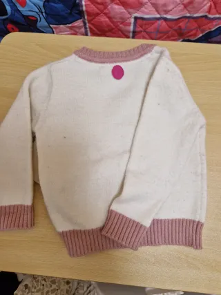 Cardigan Trussardi panna e rosa 9 mesi