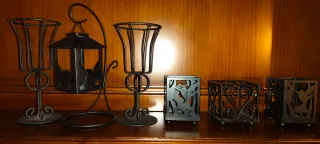 Portavelas de Forja Negro