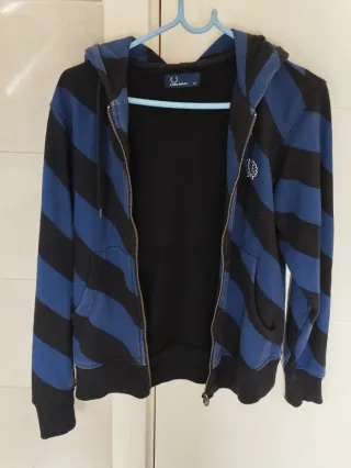 Sudadera Fred Perry Rayas Azul y Negro
