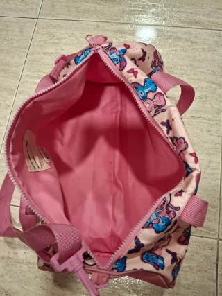 Bolsa deportiva rosa Stitch y Angel