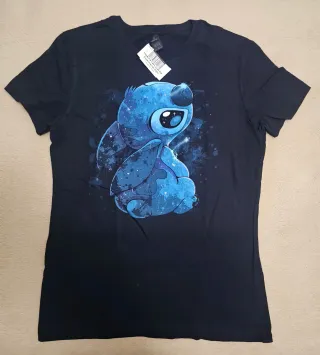 Camiseta Stitch Azul y Negra Talla L