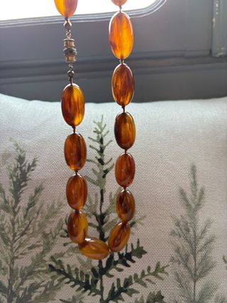 Collana Bachelite Ovali Marrone vintage