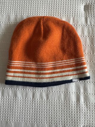 Gorro reversible naranja y blanco / azul marino