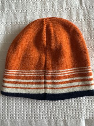 Gorro reversible naranja y blanco / azul marino