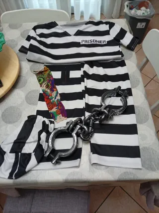 Costume da prigioniero Halloween/Carnevale