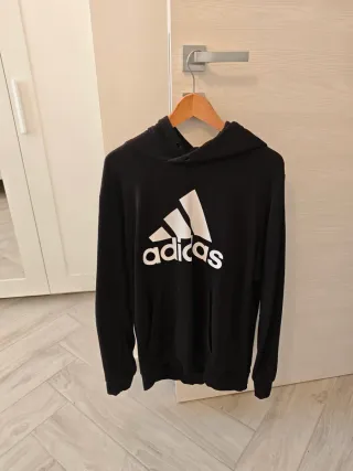 Felpa Adidas nera con logo, come nuova