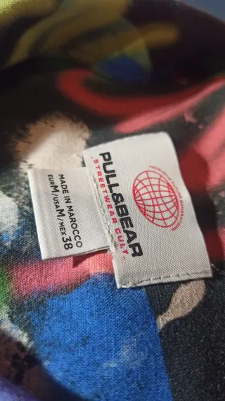 Camisa Pull&Bear Graffiti Negra Multicolor