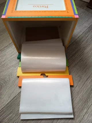 Caja de madera álbum de fotos Pórtico