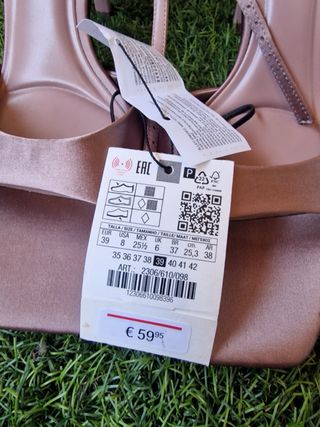 Sandalias Zara Plumas Rosa Talla 39