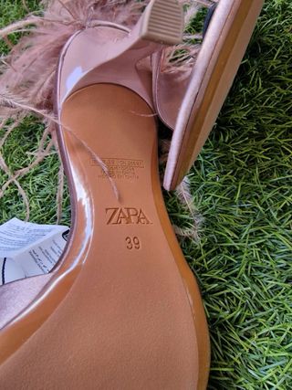 Sandalias Zara Plumas Rosa Talla 39
