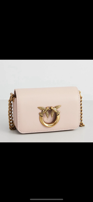 Bolso Pinko Rosa con Cadena Dorada