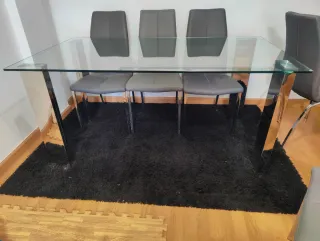 Mesa Comedor Cristal y 6 Sillas Diseño