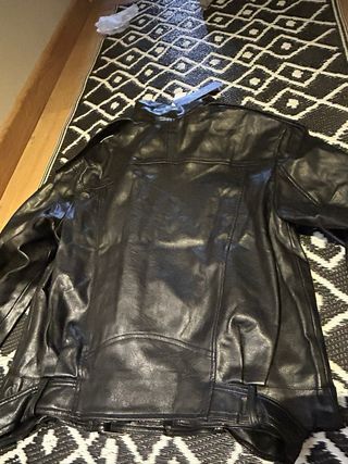 Cazadora Biker Oversize Polipiel Negra Talla M