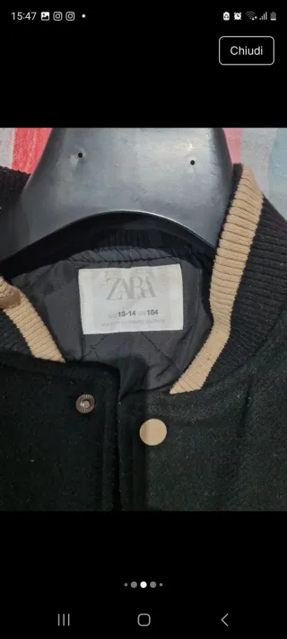 Bomber Zara ragazzo nero tg. 13-14 anni