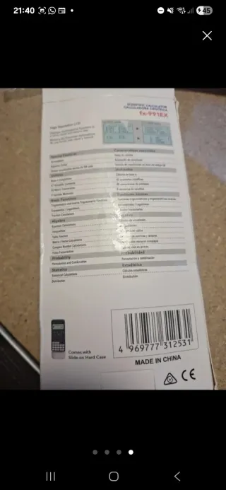 Calculadora Científica FX-991 EX