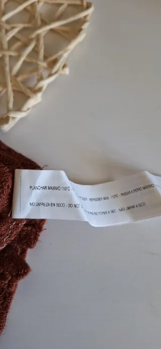 Jersey fino crochet marrón/naranja