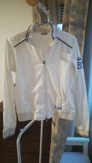 Chaqueta Chándal Blanca con Detalles