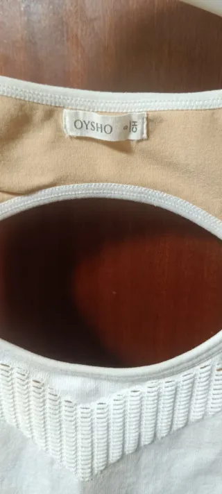 Bañador mujer Oysho canalé blanco cremaTalla S