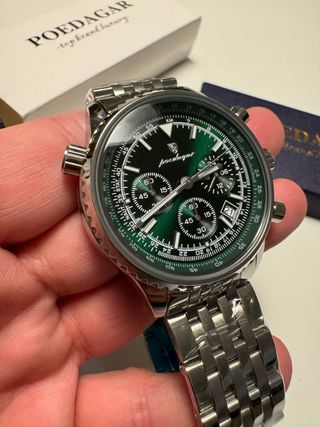Reloj POEDAGAR Cronógrafo Hombre Verde/Plata